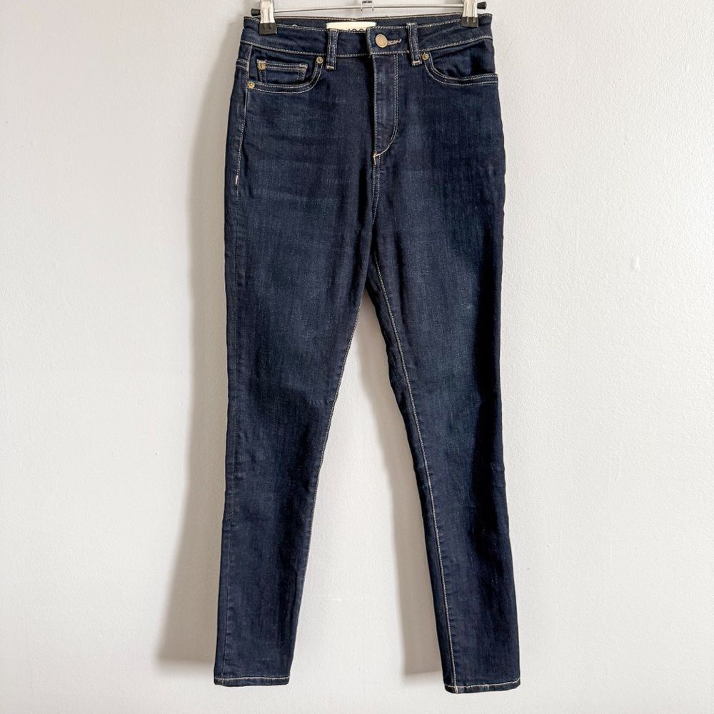 DL1961 Chrissy Skinny Dark Wash Premium Stretch Denim Size 24 - Picture 1 of 7